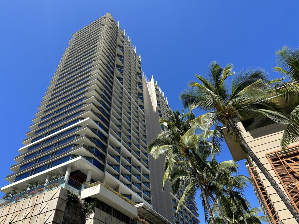 An exterior view of the Trump International Hotel Waikiki.